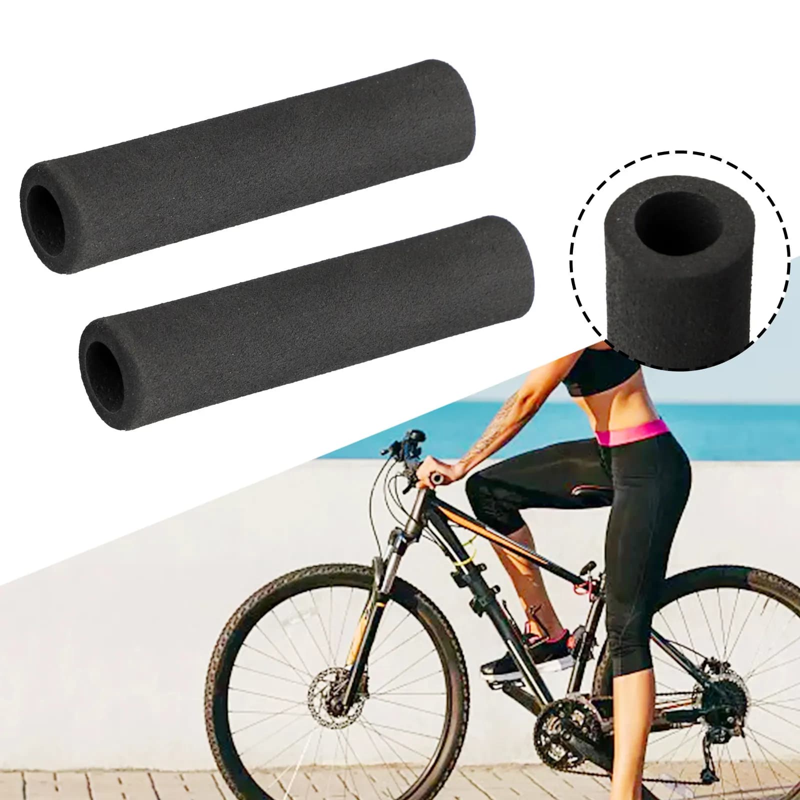 Multipurpose bicycle knobs Set of 2 rollers foam bearings for spare feet for various machine tube legs 140MM 150MM 130