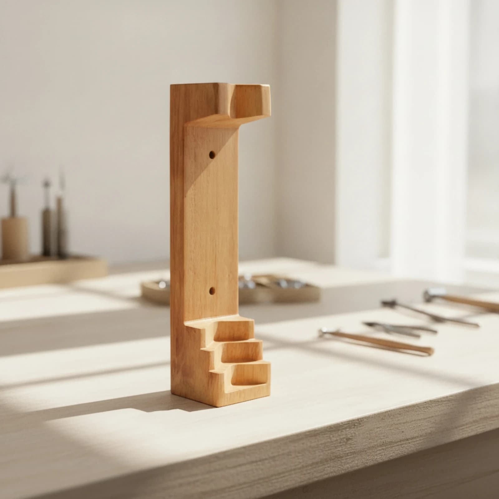 Professional Wooden Support Base Forming Rod Stand Bench Top Block for Jewelry Repair Tasks