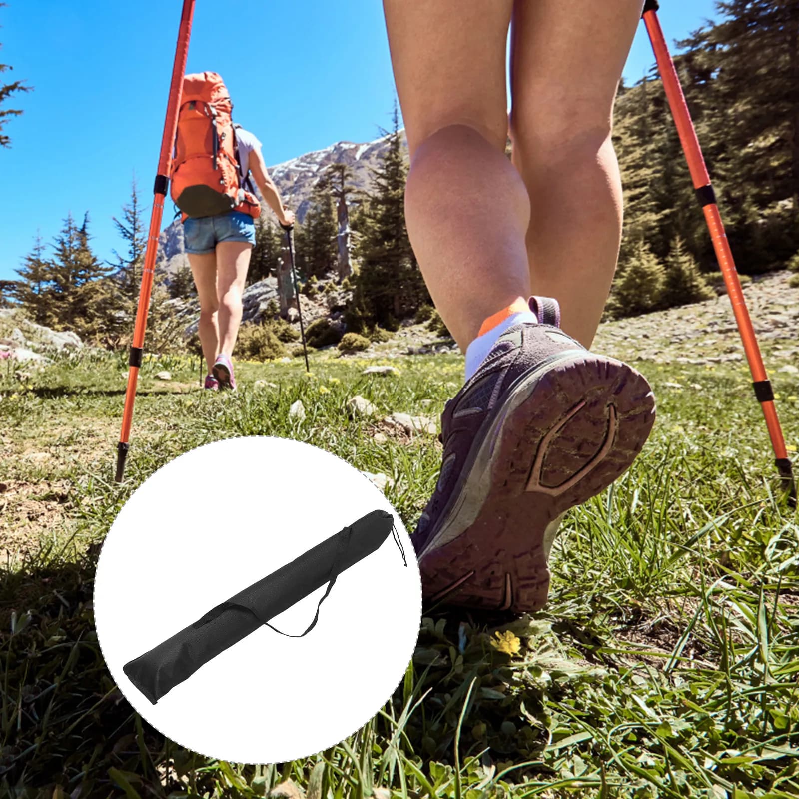 Borsa Impermeabile Premium per Bastoncini da Trekking con Corda di Contrazione Regolabile e Tasca per Telefono e Portafoglio