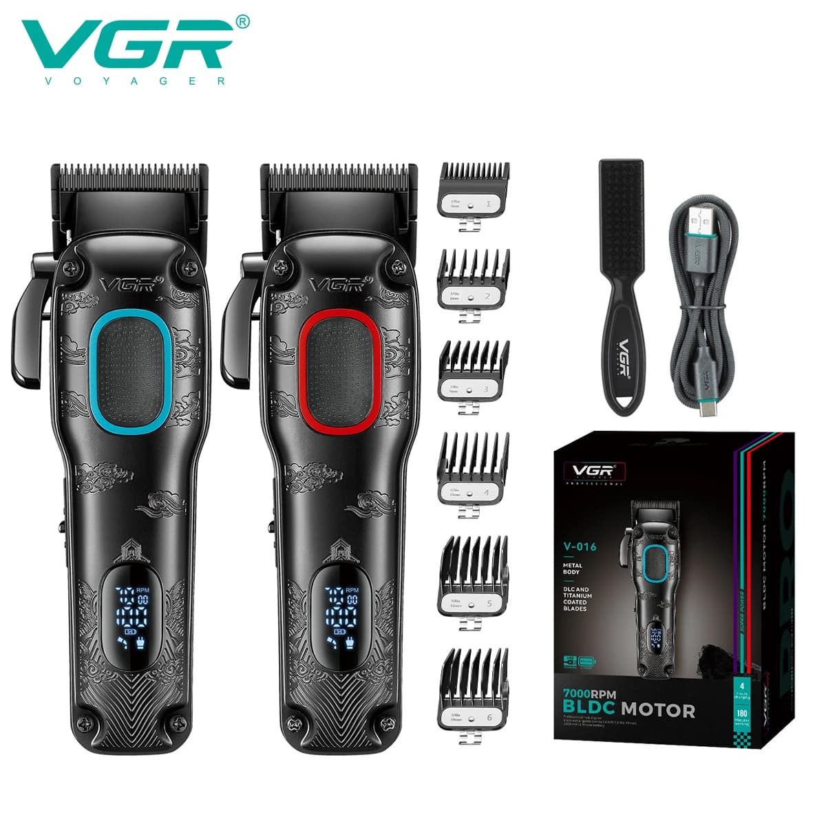VGR haircut digital display LED smart powerful haircuts power cutters home cutter electric shears V-016