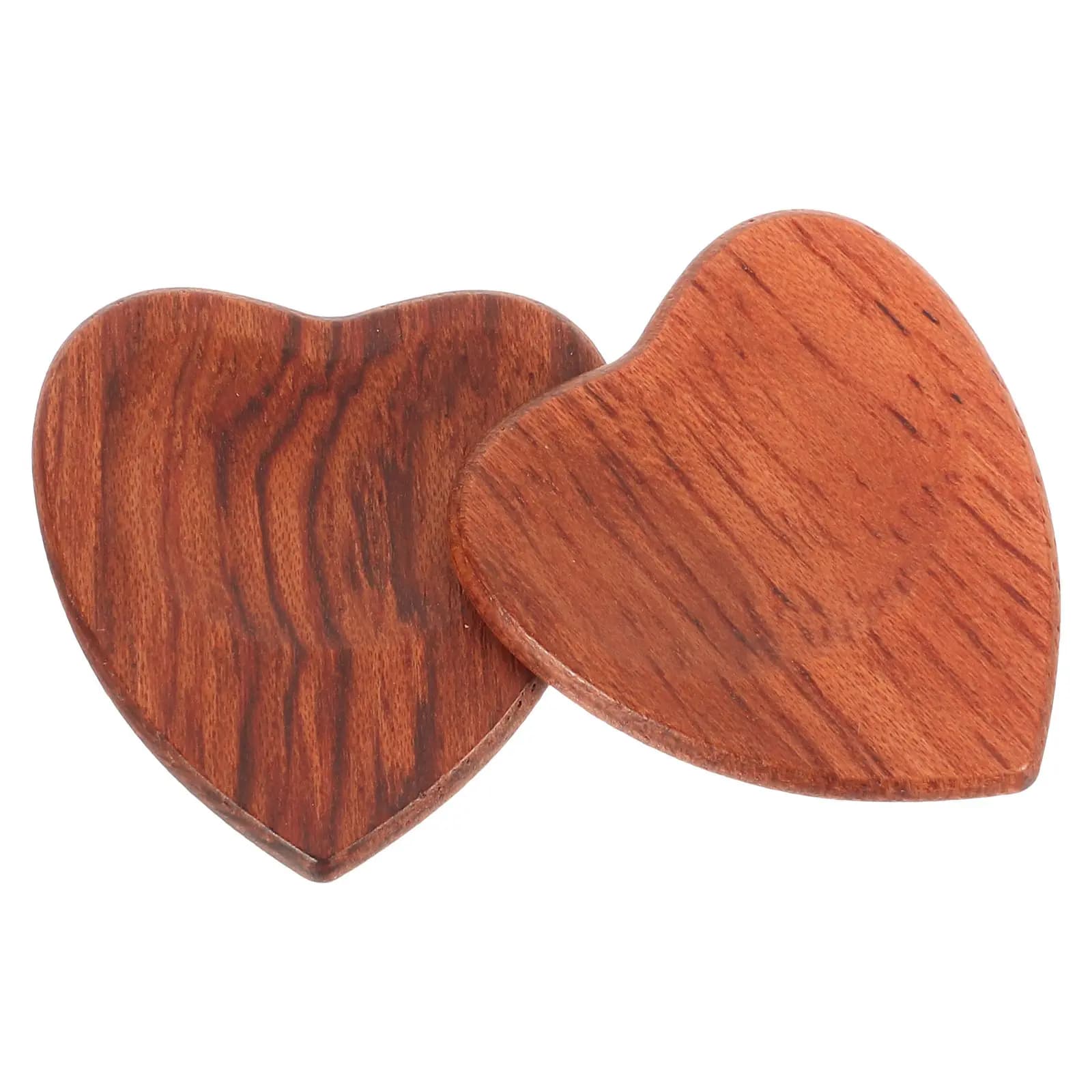 2 Pezzi Plettri per Chitarra in Legno Massello Ecologici, Design a Cuore, Plettri Naturali per Chitarra Acustica ed Elettrica, per una Chiarezza Migliorata