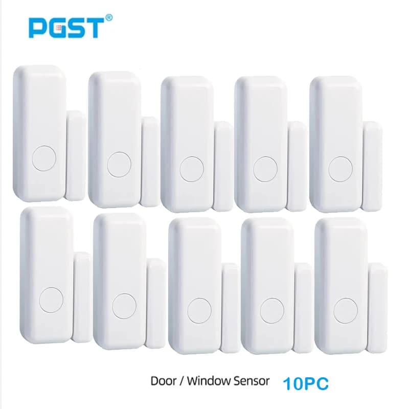 PGST Sensore magnetico per porte e finestre wireless 433 MHz per sistema di allarme Kit antifurto per la casa Interruttore per serratura di sicurezza Accessori host