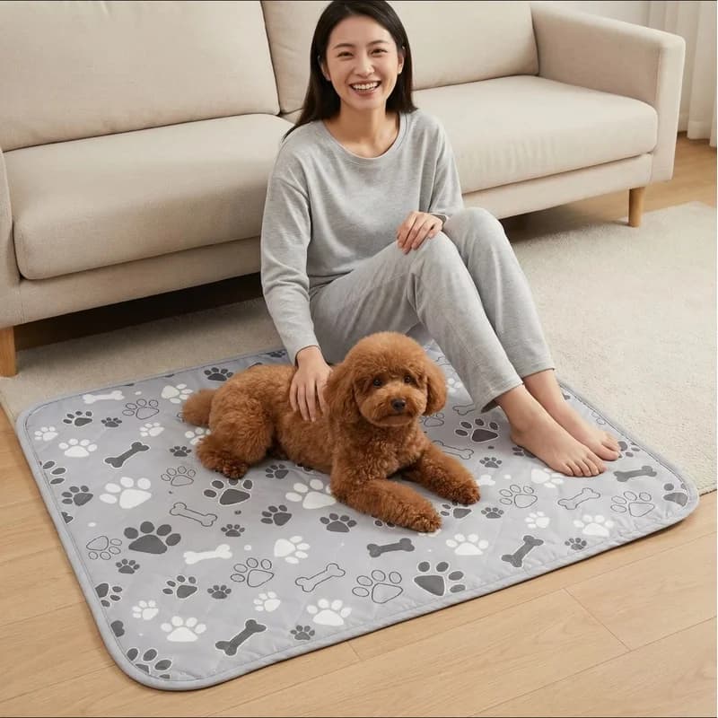 Leakproof Machine Washable Pet Training Pad Reusable Waterproof Non-Slip Quick Absorb Urine Mat for Puppies Kittens Indoor Use