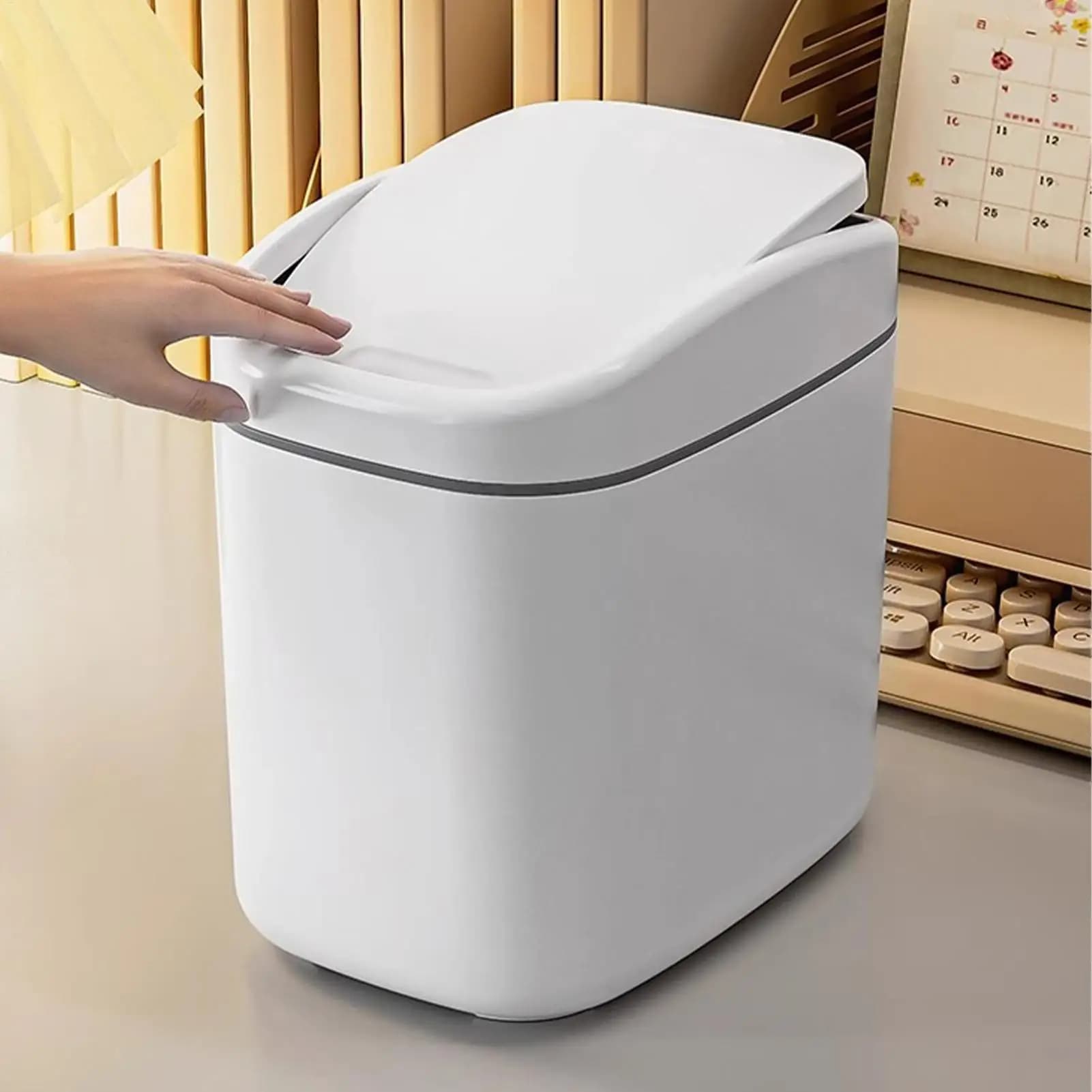 Cestino da Scrivania Multifunzionale, Contenitore per Rifiuti da Tavolo, Bidone della Spazzatura, Dispenser per Rifiuti da Tavolo