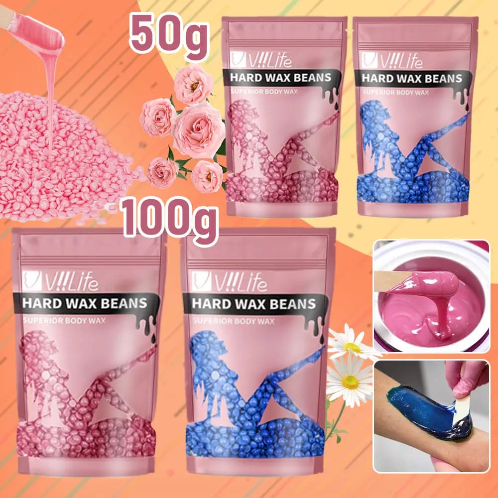 50/100g Brasiliano Cera Dura Ceretta Fagioli Veloce Macchina di Ceretta Pellicola Calda Indolore Per La Depilazione Dei Capelli Del Corpo Fagioli Unisex Depilazione