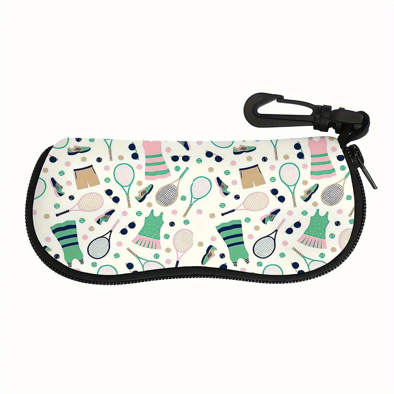 1pc Tennis-Themed Eyeglass Case Suitable for & Casual Use, Cover with Tennis Racket &, Gift for Tennis Players Coaches Fans