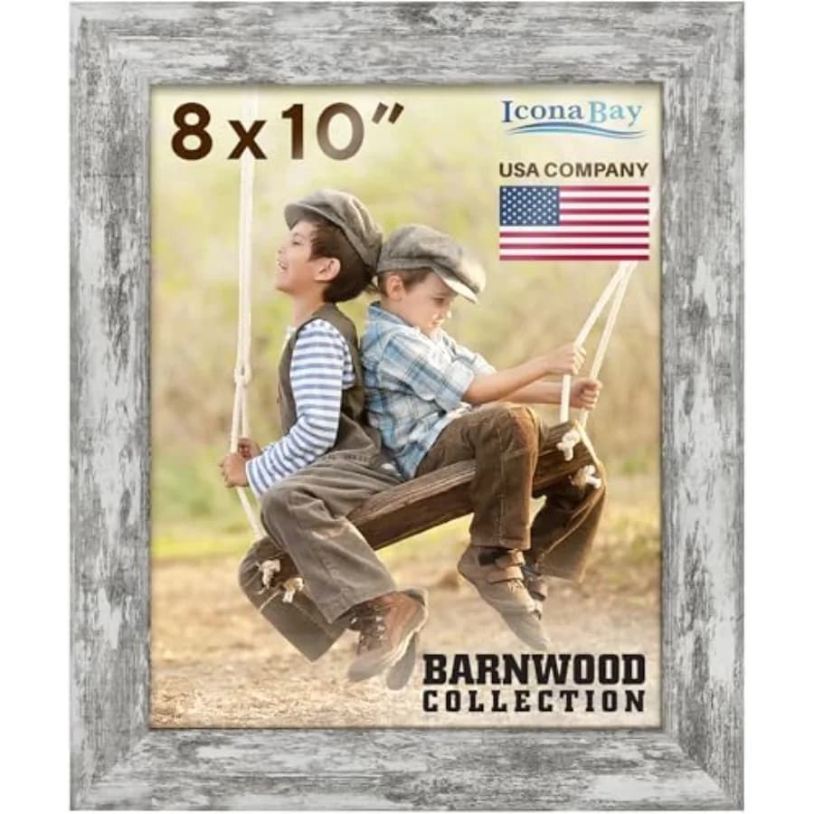 Pony Gray Picture Frame, Country Rustic Style 8 x 10 Photo Frame, Table Top or Wall Mount, Barnwood Collection