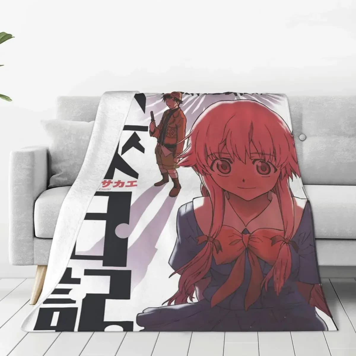 Future Diary Mirai Nikki coperte Anime Yuno Gasai Wool Vintage Warm Throw coperte per la casa ristorante primavera autunno