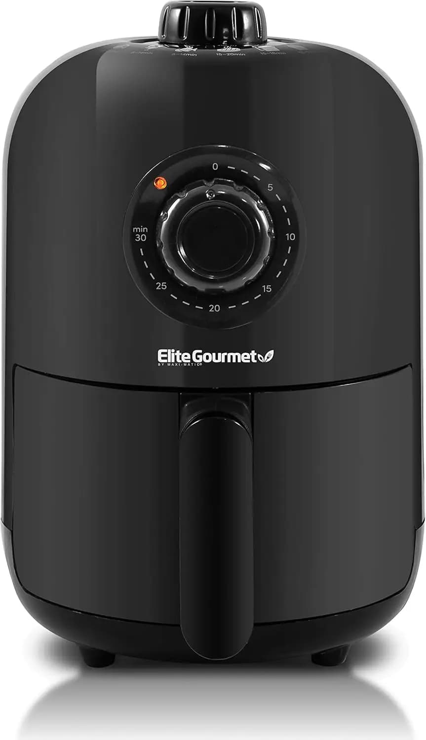 Friggitrice ad aria personale da 1,1 litri, cuocitore sano senza olio con timer e controllo della temperatura, 1000W Nero