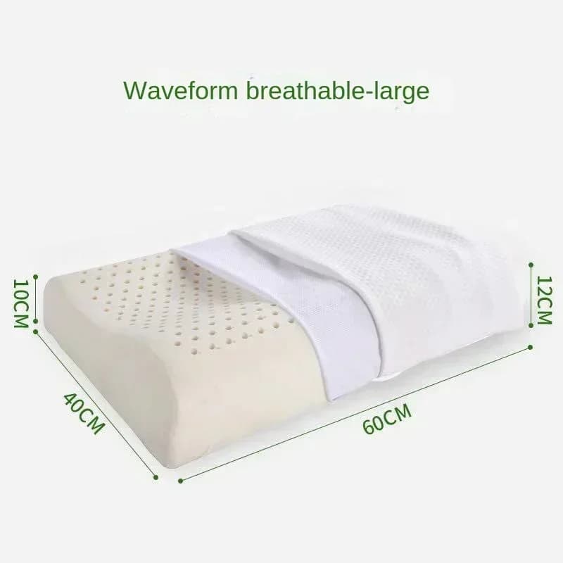 Cuscino in lattice naturale, cuscino ortopedico ondulato per il collo, cuscino per dormire con design a fori traspiranti, adatto per dormire sulla schiena e sul fianco