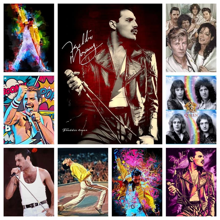 Freddy Mercury Classic 5D pittura diamante fai da te Art Queen Band Singer ritratto ricamo punto croce trapani completi decorazioni per la casa