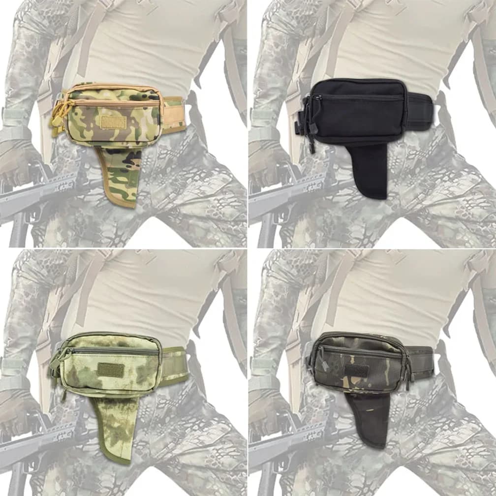 Tactical Waist Bag with Concealed Handgun Holsters for Glock 17 19 23 & 9mm 1911 Pistols, EDC Utility Belt Pouch for CS, Hunting