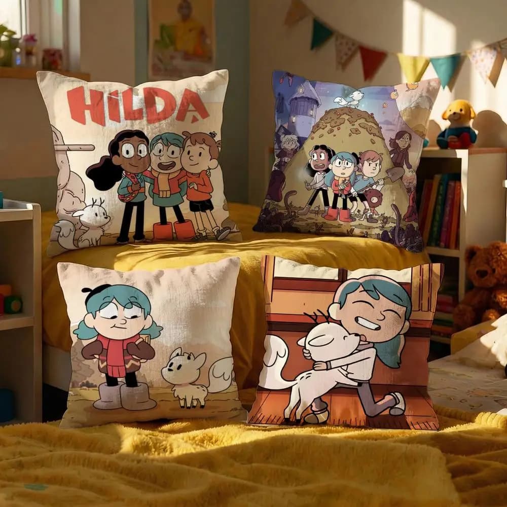 Cartoon Hilda Cushion Cover Decorative Cushions Covers Cover Sofa 50x50 Pillow 4 Piece 45x45 40x40 Pillowcase