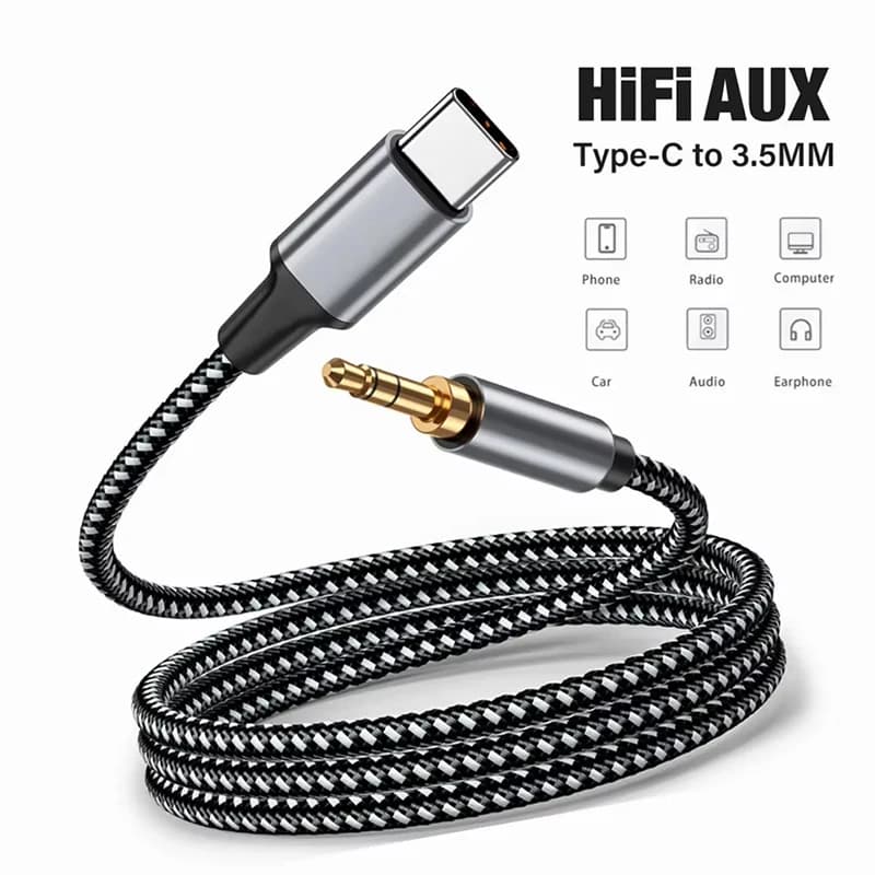 USB Type C To 3.5mm Aux Audio Cable Headset Speaker Headphone Jack Adapter Car Aux for Samsung Huawei Universal Type-C Converter