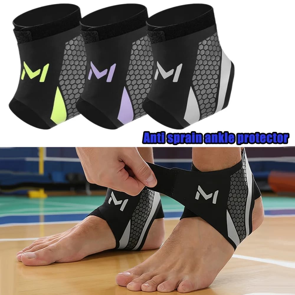 Supporto per caviglia per lo sport, calzino regolabile con lacci e cinghie, stabilizzatore per la prevenzione delle distorsioni, per basket e calcio