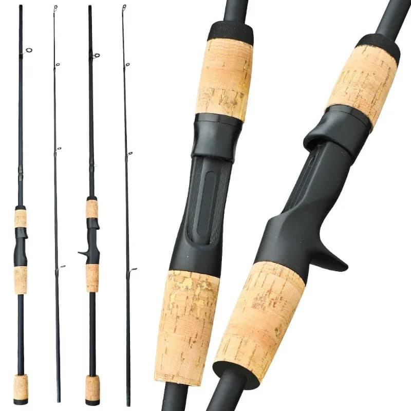 Canna da Pesca per Principianti, Canna da Spinning Telescopica a 2 Sezioni con Manico Dritto, per Pesca a Goccia d'Acqua