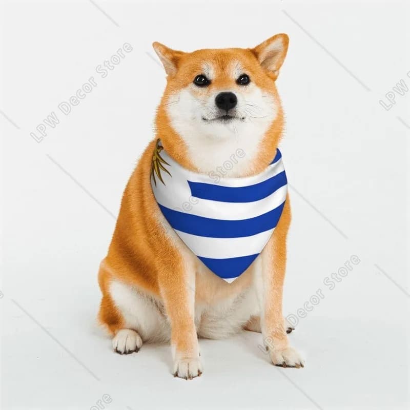 Uruguay Flag Dog Bandana Scarf Suitable for Dogs and Cats Pet Bandana Pet Scarves Neck Decoration Pet Triangle Bibs for Cats