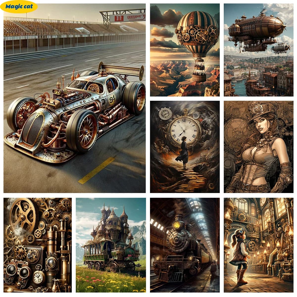 Steampunk Diamond Art Painting meccanico Gear murale fai da te diamante ricamo punto croce adulto artigianato regalo Home Wall Decor