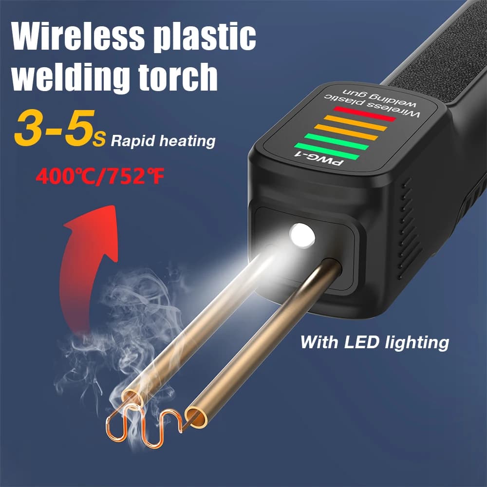 Saldatrice Wireless PWG-1 per Plastica, Pistola Saldatrice Ricaricabile USB, Graffatrice a Caldo Portatile, Kit di Riparazione per Paraurti Auto