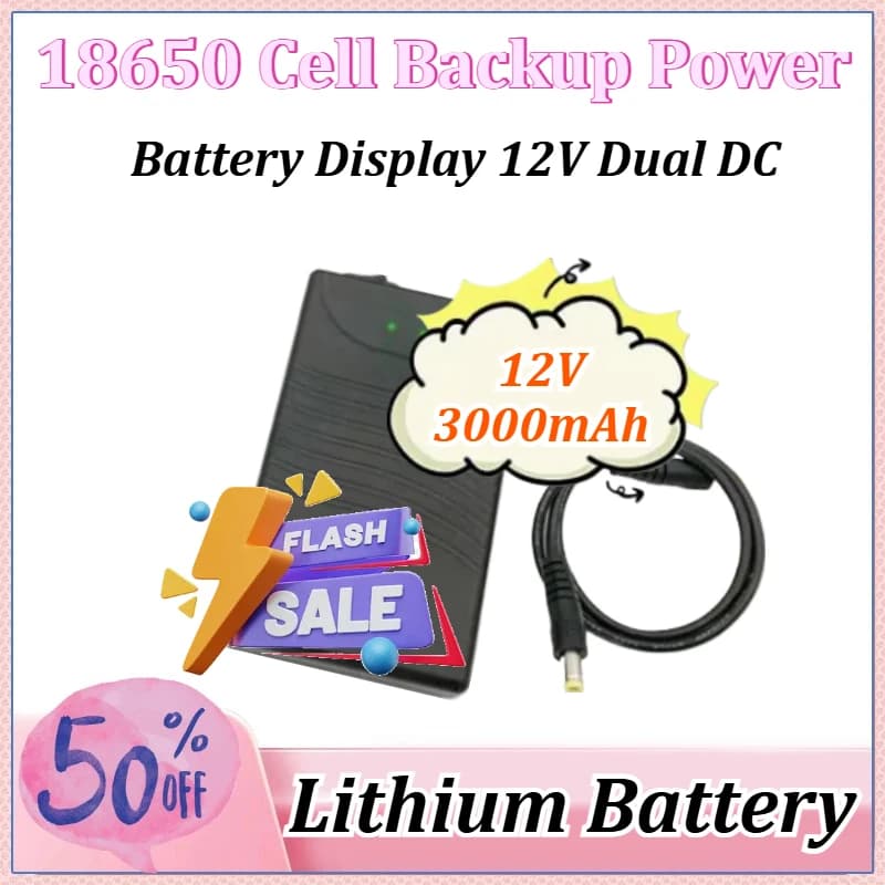Nuova Batteria al Litio 12V 3000mAh con Celle 18650 per Telecamere di Sorveglianza, Walkie Talkie, Power Bank, Strisce LED e Ventilatori