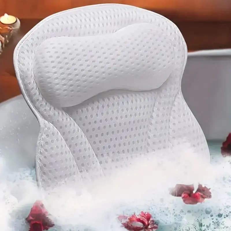 Cuscino da bagno Cuscino da vasca, Supporto per la schiena del collo, Cuscino spa in rete traspirante 3D ultra morbida, Poggiatesta, Accessori da bagno, Regali