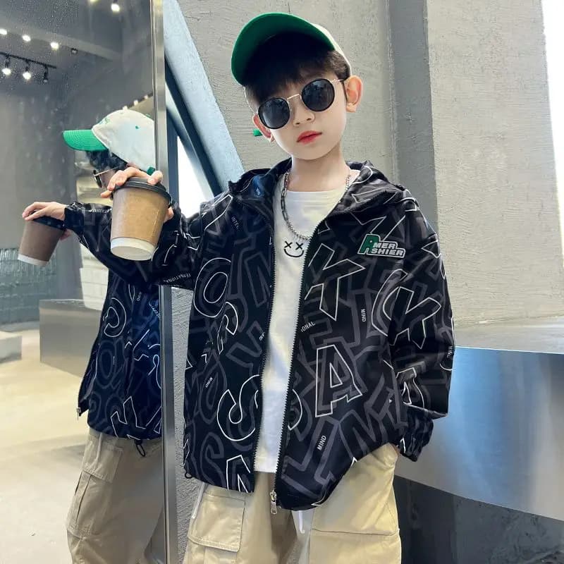 Boys Jackets Spring Autumn Hoody for Kids Waterproof Children Coat Casual Teenager Outerwear School Baby Windbreaker Clothing