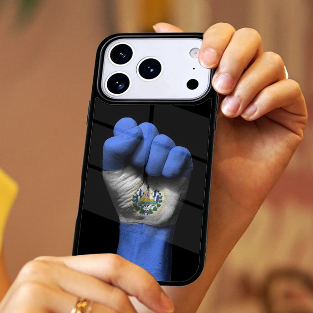 Cover per iPhone con Bandiera Nazionale di El Salvador, Magnetica Wireless per Magsafe, Compatibile con iPhone 17 11 12 13 14 15 16 Pro Max Plus