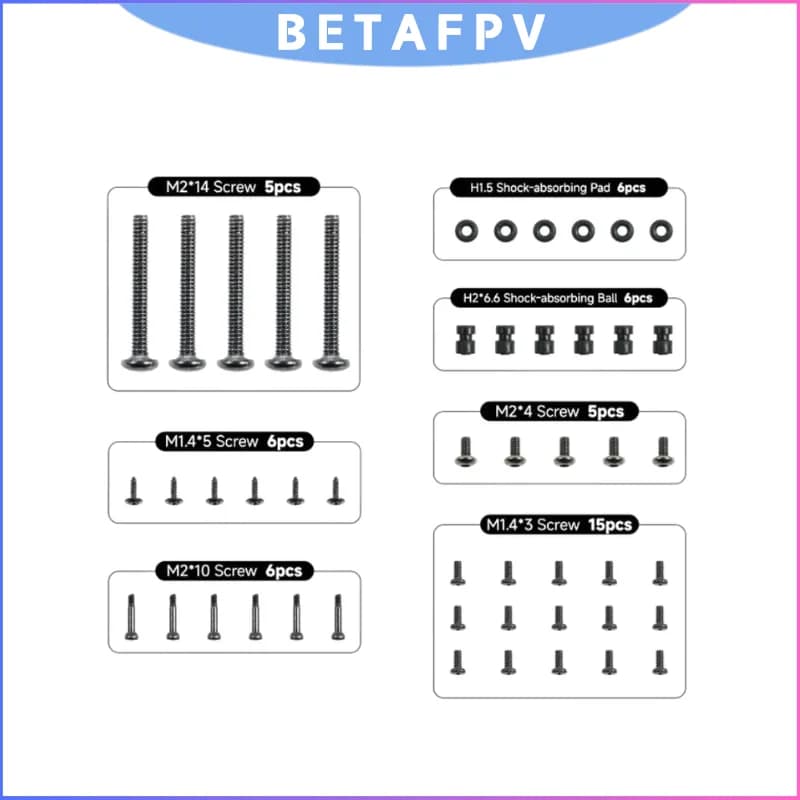 BETAFPV Kit assortment of drone screws, spare screws for Pavo20 Pro Meteor75 Pro Air65 Air75 Cetus X FPV Whoop