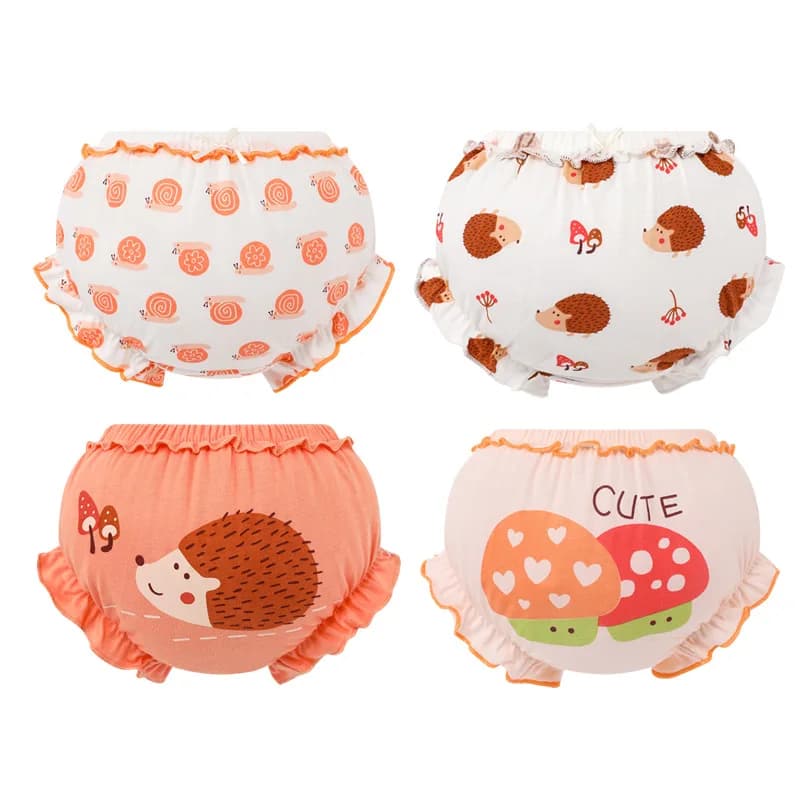 4 Piece/Lot Baby 100%Cotton Panties Children Girl Infant Newborn Cute Cartoon Shorts Underpants For 6-24 Months Kids Soft Briefs