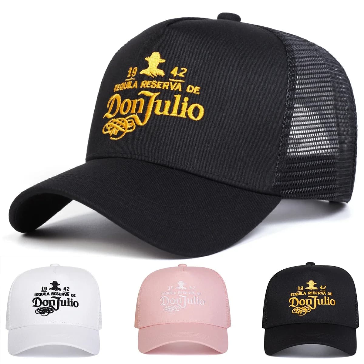 Unisex DON JULIO Letter Embroidery Baseball Net Caps Spring and Summer Outdoor Adjustable Casual Hats Sunscreen Hat Sports Cap