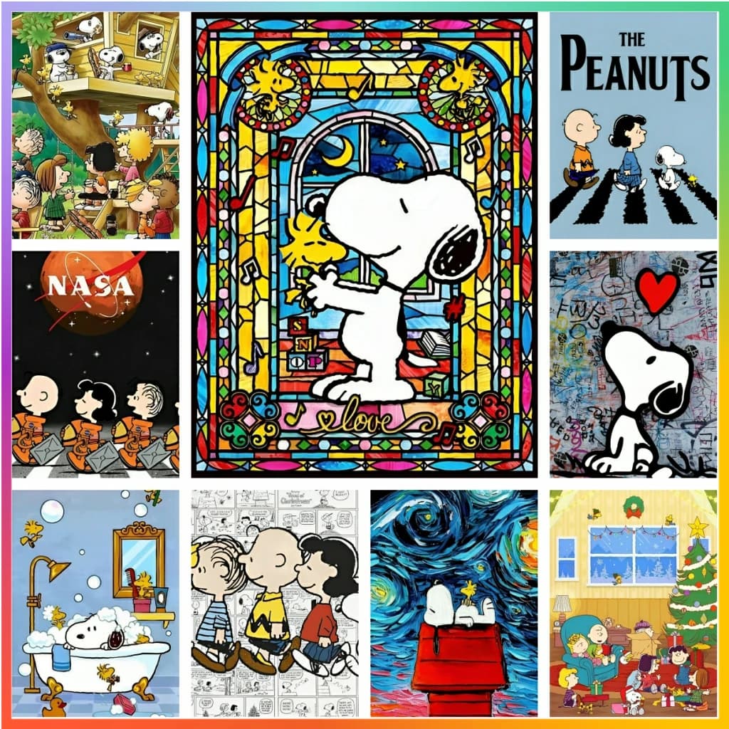 Kawaii Snoopys Cartoon Cartoon Cute Diamond Painting Cross Stitch Mosaic Embroidery Pattern Home Decor 5D DIY Art New Kids Gift