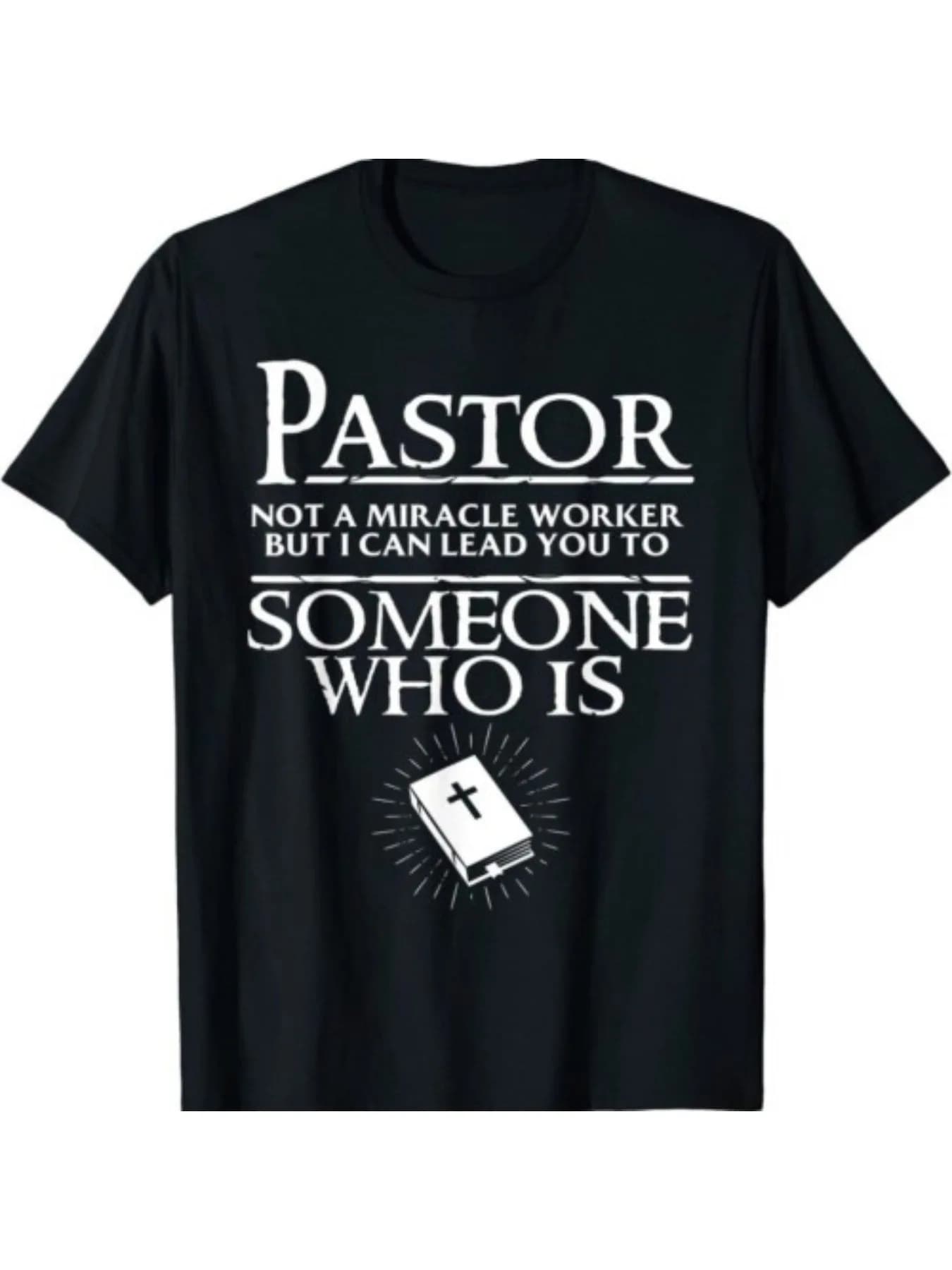 T-shirt da uomo Puro cotone divertente Pastore Regalo da uomo cool T-shirt di apprezzamento cristiano y2k casual o colletto manica corta unisex