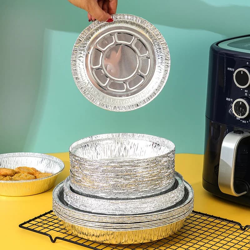 Vaschetta in Alluminio Monouso per Forno Commerciale, Friggitrice ad Aria, Polvere di Lumache, Cuociriso - Ciotola in Alluminio per Uso Speciale