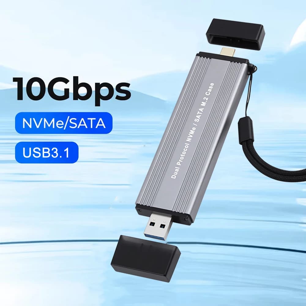 Custodia M.2 SATA NVMe PCIe tipo C NGFF custodia SSD esterna USB 3.1 Gen 2 copertura disco rigido 10Gbps M2 SSD custodia scatola di immagazzinaggio