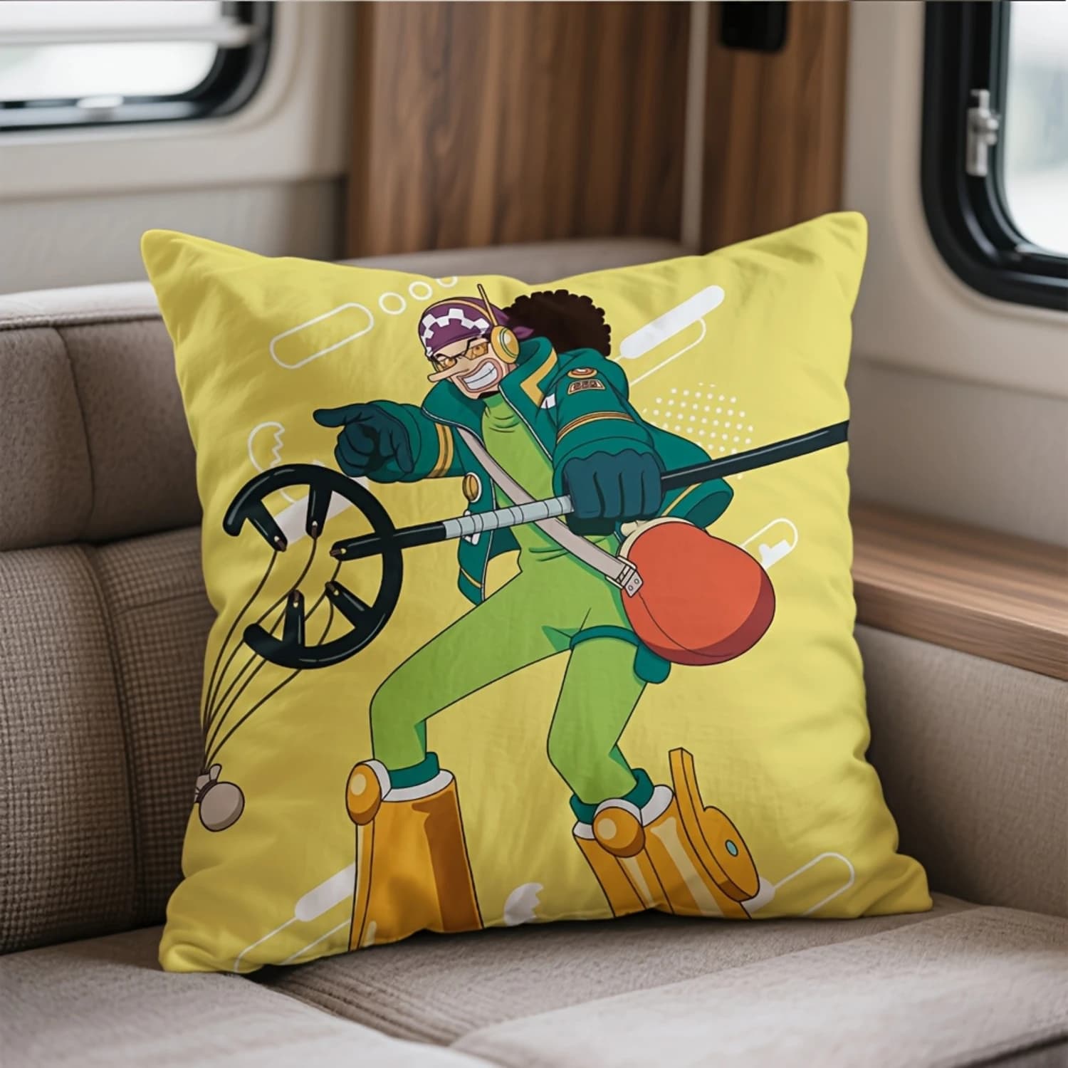 1 federa per cuscino stampata One Piece Usopp, federa decorativa per divano, camera da letto, soggiorno, auto, decorazioni per la casa