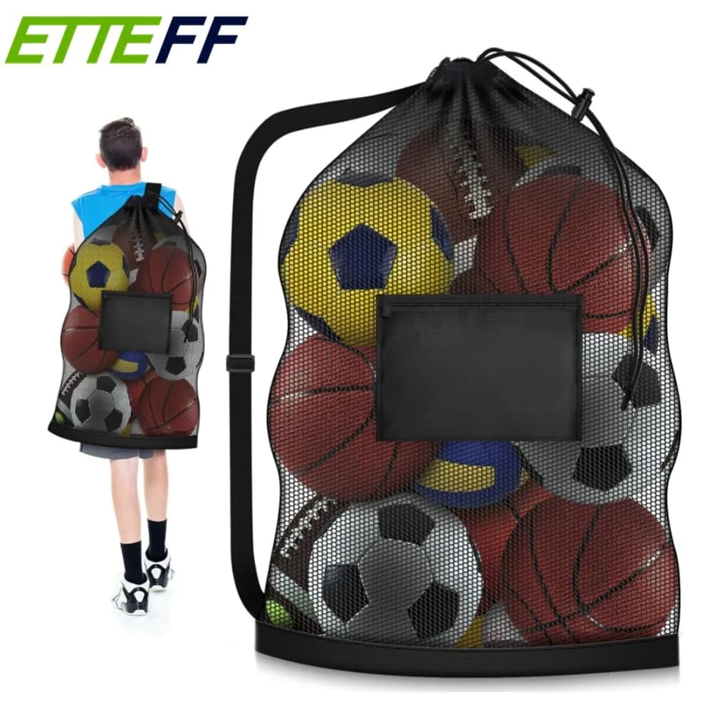 1 durable mesh ball bag, basketball bag, mesh ball bags for football/volley/calcium