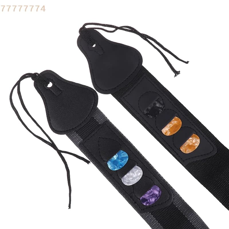 Belt Accessories Adjustable PU Leather Electric Guitar Strap with 3 Picks Holders for Acoustic And Bass Guitar