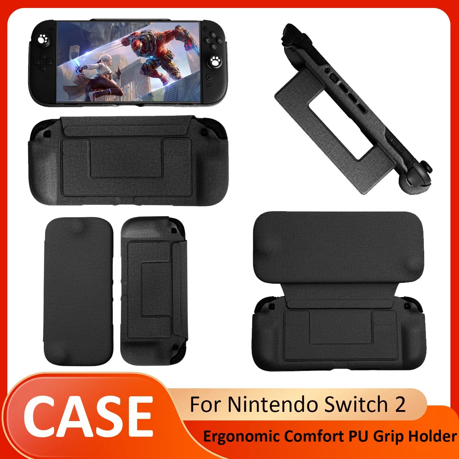 Per Nintendo Switch 2 Custodia protettiva agganciabile in pelle con patta Custodia pieghevole magnetica Supporto ergonomico Cover integrata agganciabile