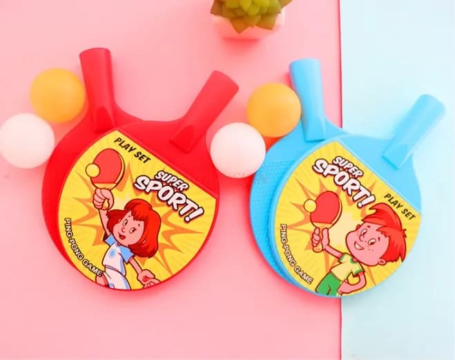 1 paio di giocattoli da allenamento per ping pong per bambini, piccole palline da allenamento, premi puzzle per la scuola materna, racchette, attrezzature sportive