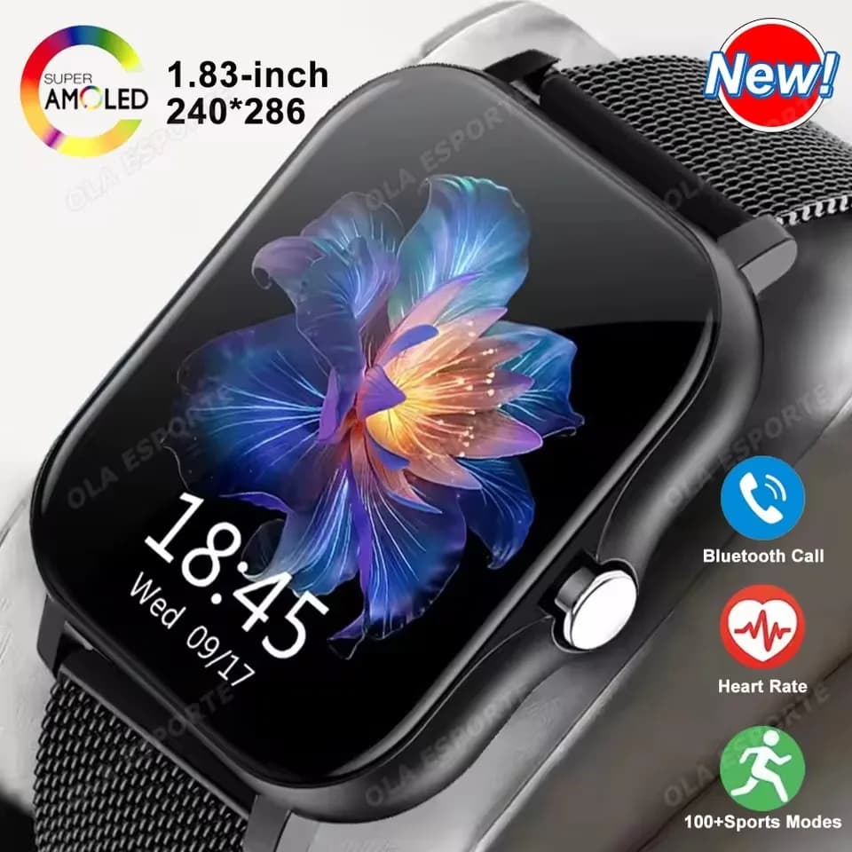 2026 New Smart Watch Men Android Phone Bluetooth Call Blood Oxygen/Pressure Monitoring Sports Waterproof Women Smart Watch HW12