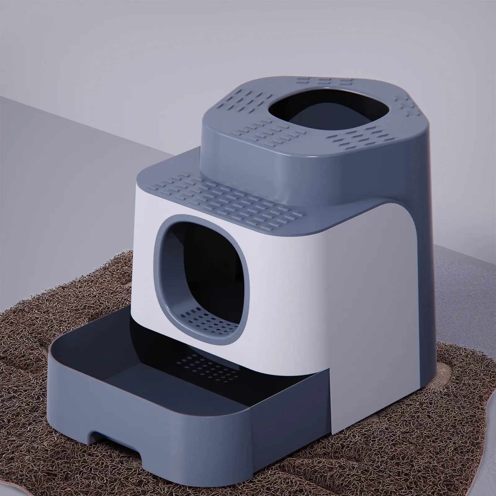 2 Pezzi Tappetino Spesso Premium in PVC per Lettiera Gatti, Tappetino Antiscivolo per Alimentazione Animali Domestici, Protezione Pavimento per Gatti e Cani, Area Lettiera, Facile da Pulire, Resistente ai Graffi