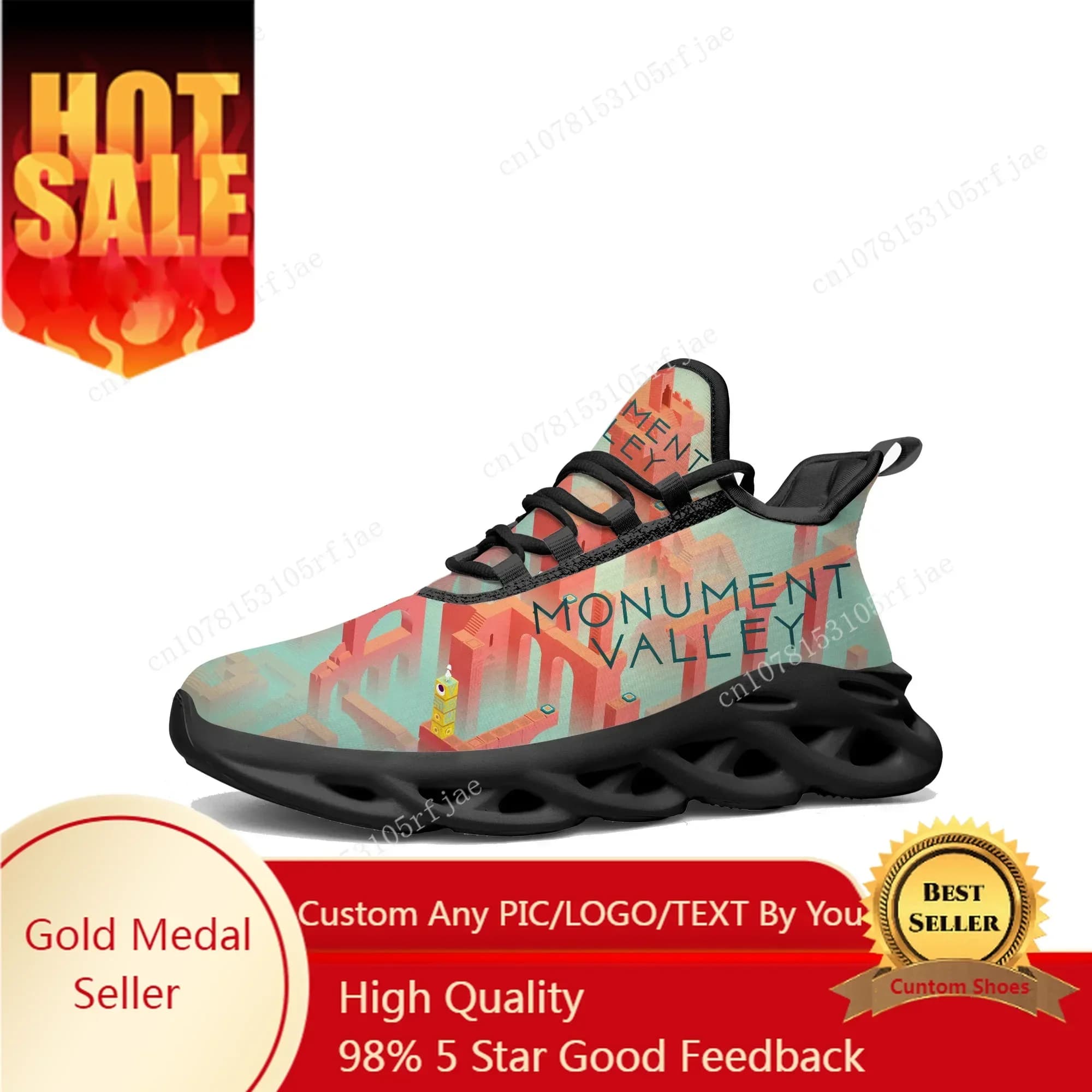 Monument Valley Fuse Sneakers Hot Cartoon Game Scarpe da corsa sportive da uomo e da donna Scarpe con lacci su misura