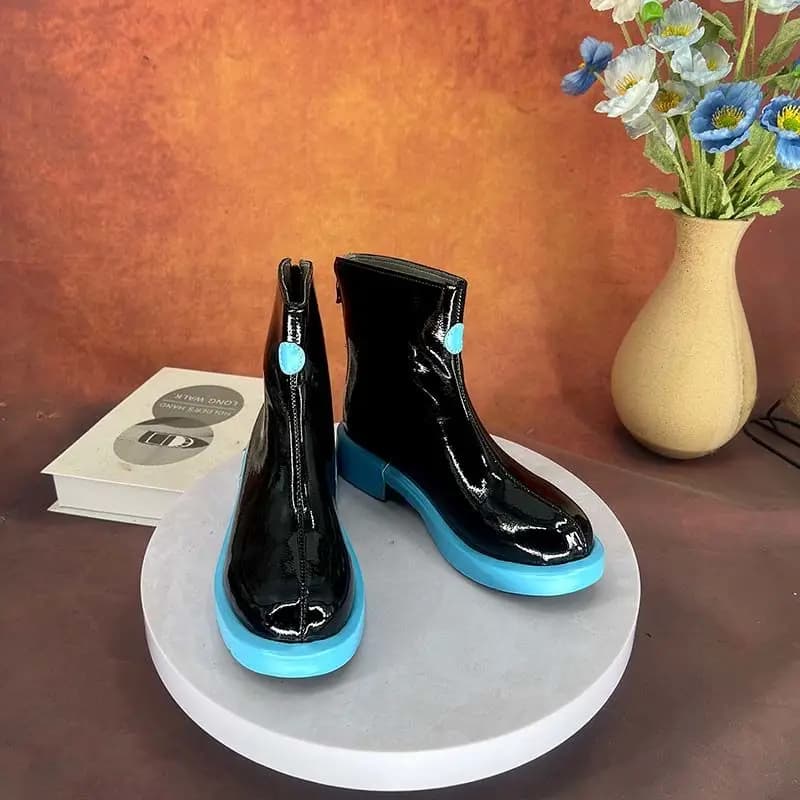 Hatsune Miku Lolita Style Anime Cosplay Stivali con plateau per spettacoli teatrali Puntelli di gioco Scarpe per costumi di Halloween
