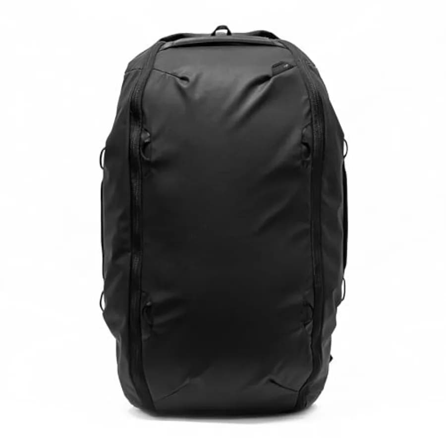 Borsa da viaggio Duffelpack 45L: zaino in nylon resistente alle intemperie in grigio antracite, design espandibile con cerniera extra lunga, ripiegabile