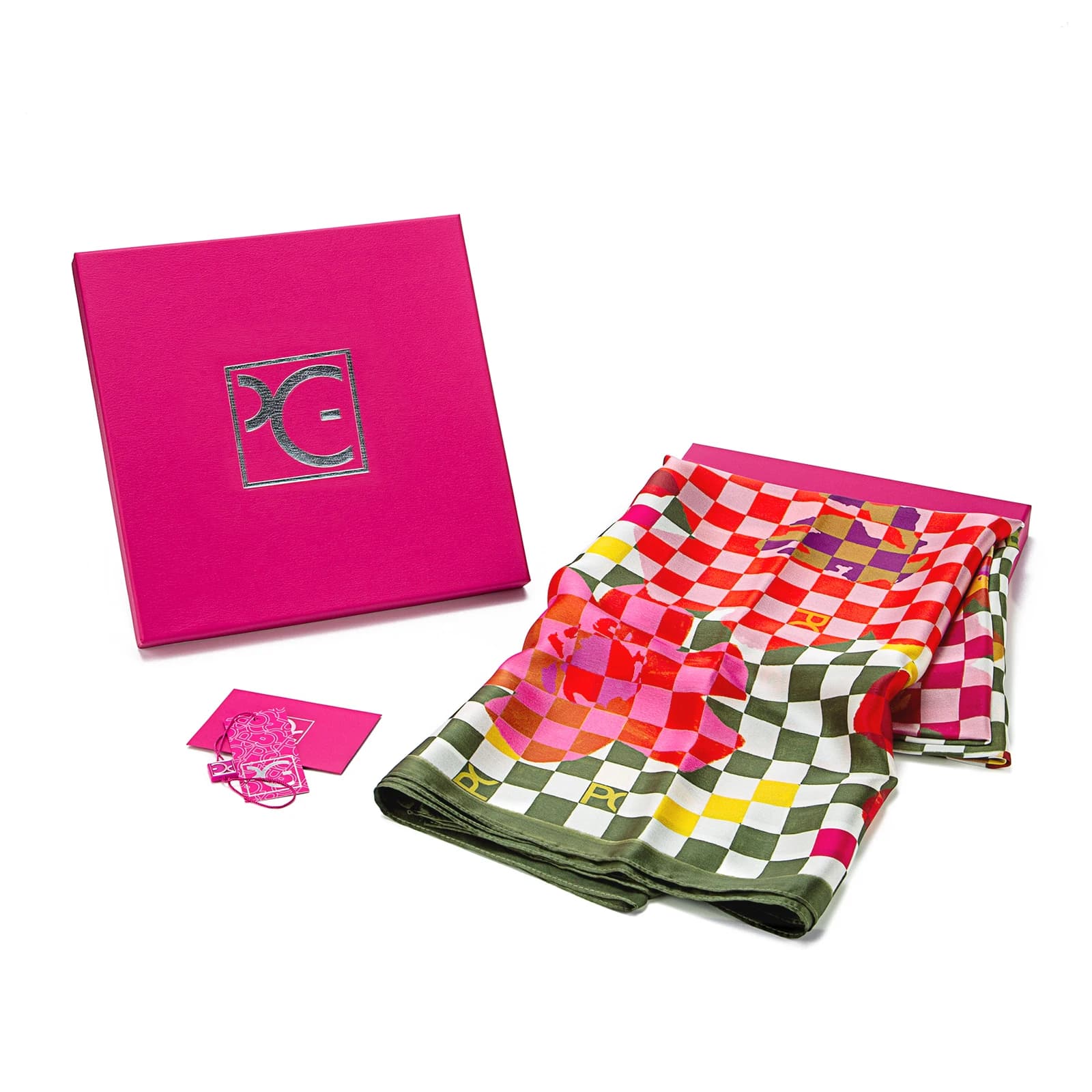 PG PATSY GARIS High Fashion Style Women's Silk Scarf Unique Pattern Designs Gift for Women Niche Style Silk Scarf