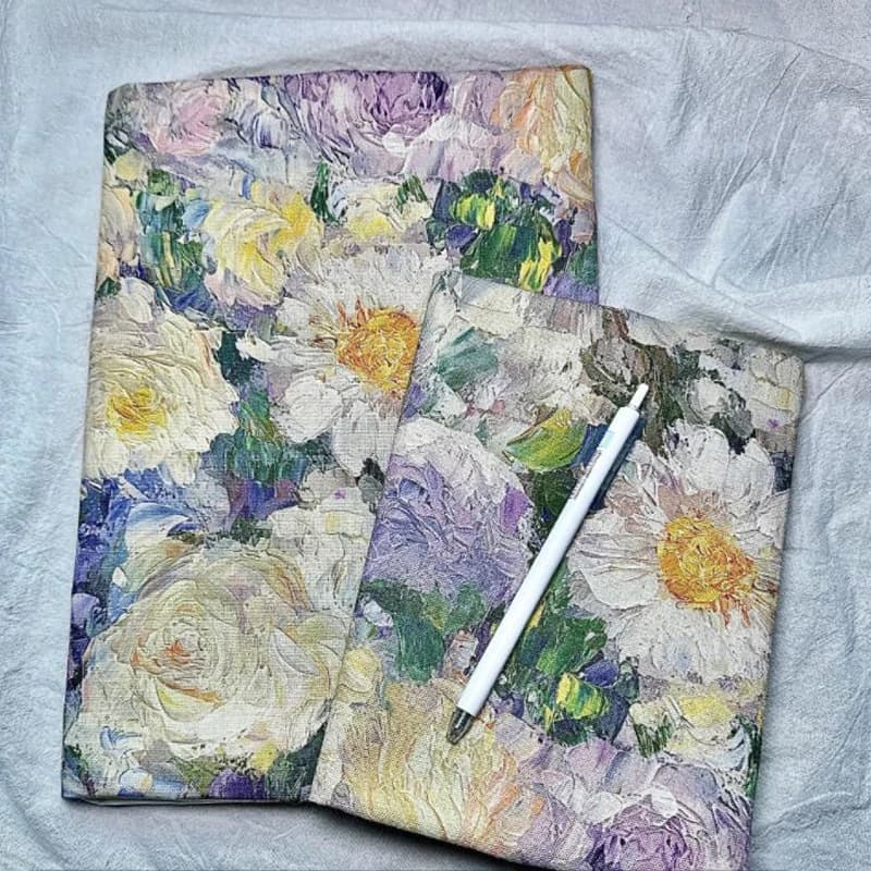 A4/A5/A6/B5 Retro pittura a olio Tessuto Copertina del libro Floreale Fatto a mano Panno Romanzi Custodia protettiva per notebook Libro di testo Decorazione