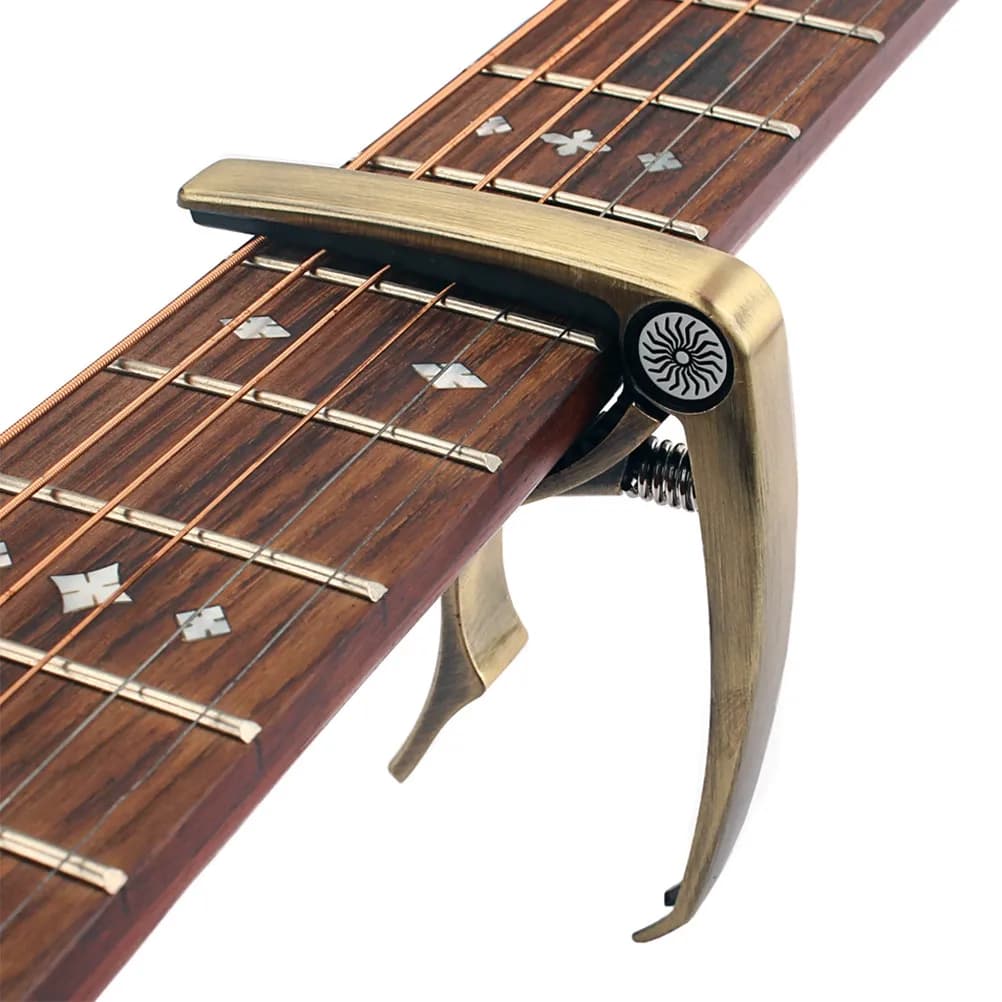 Guitar Capo Clip-on Tuner Gun-Black Adjustable Clamp for Acoustic Electric Ukulele Banjo Mandolin Bass Violin 6-String Guitar