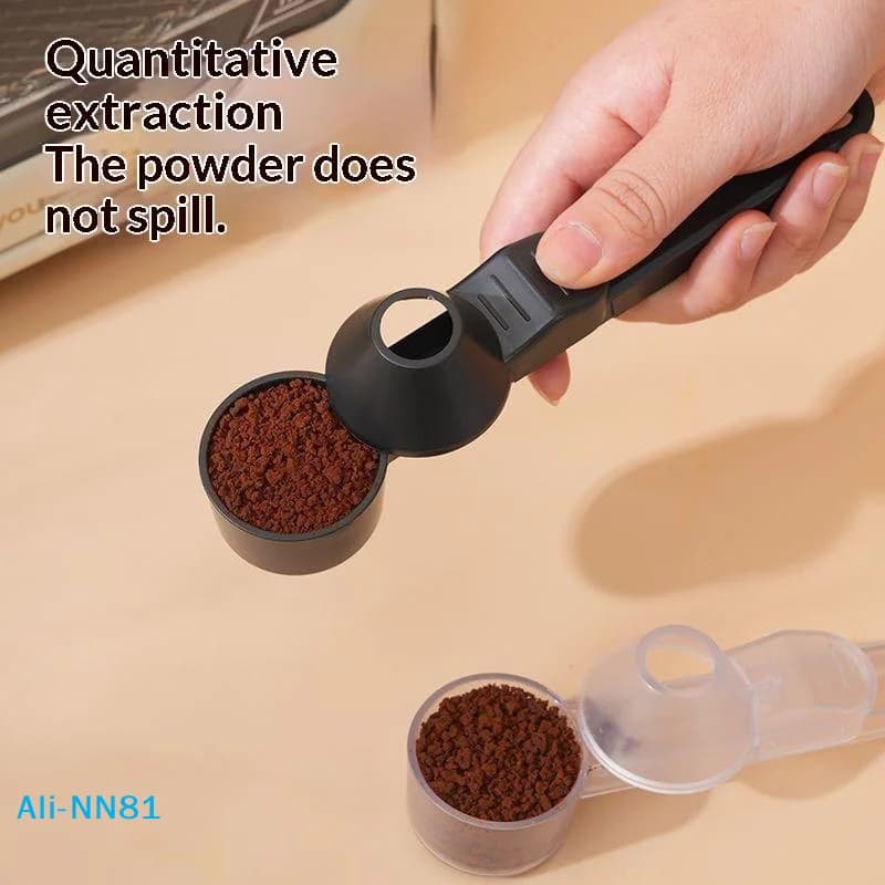 【N】Creative Sliding Leakproof Coffee Scoop Protein Powder Measuring Spoon With Funnel & Hanging Hole For Kitchen Bar Gym Travel