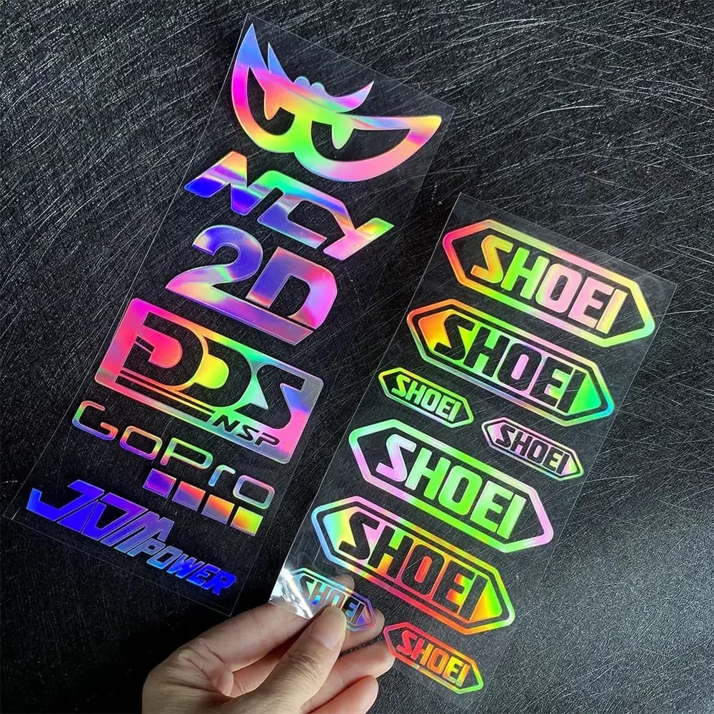 Laser Arcobaleno Riflettente Squalo Striscia Laterale Del Motociclo Adesivo Per Casco Da Bici Car Styling Decalcomania Del Vinile Per YAMAHA Tmax HRC Ninja