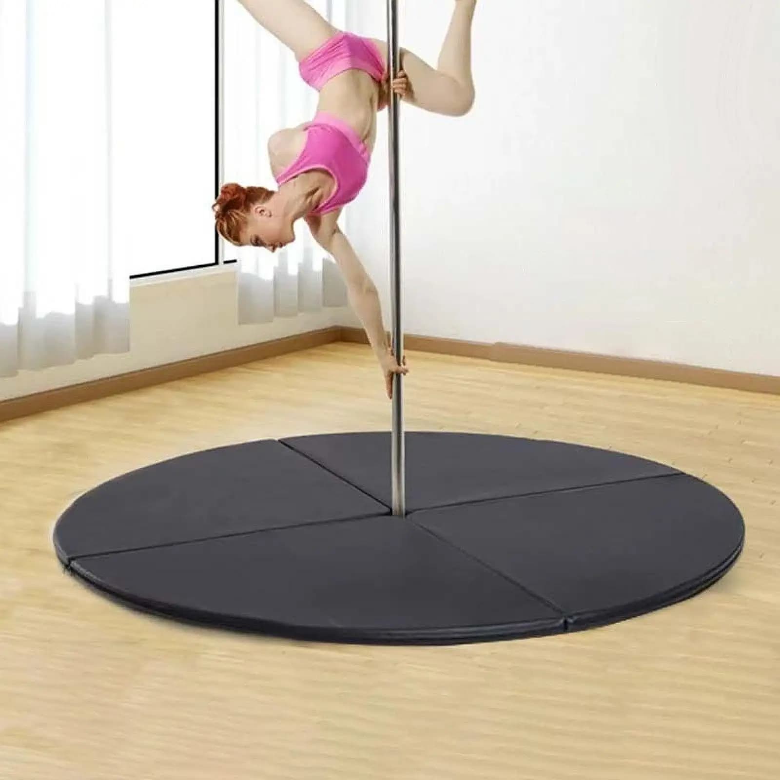 Thick Folding Yoga Mat Round Cushion Gymnastic Pad for Home Exercise Training Pilates Fitness Women